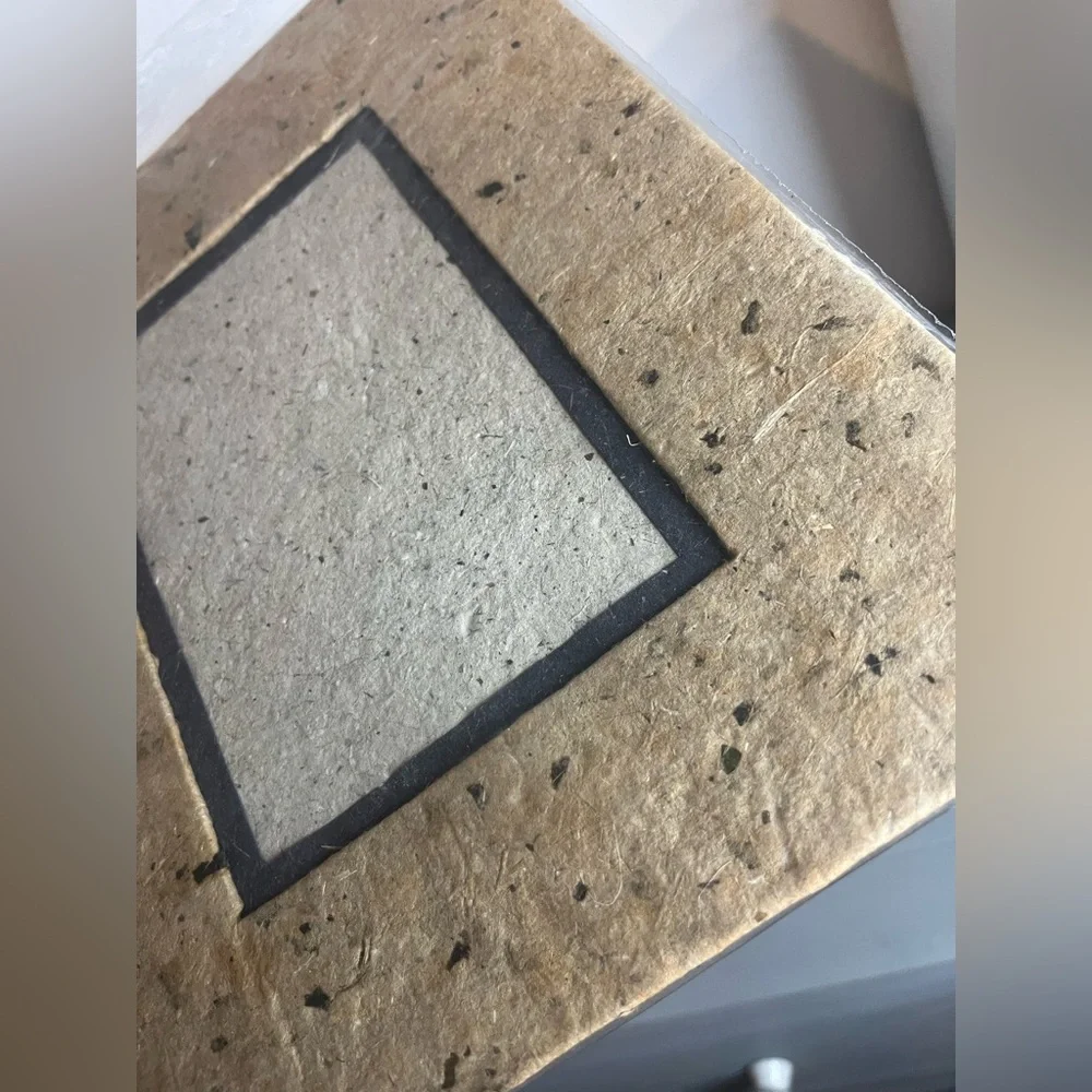 Handmade Natural Fiber Paper Table Top Photo Frame Mixed Media Paper EcoFriendly